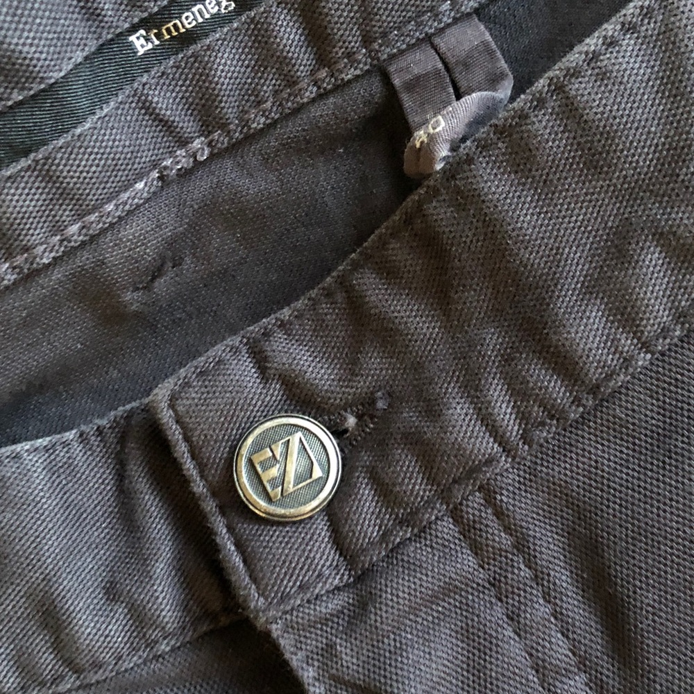 Ermenegildo Zegna Dark Brown to black jeans with Leather Logo Patch